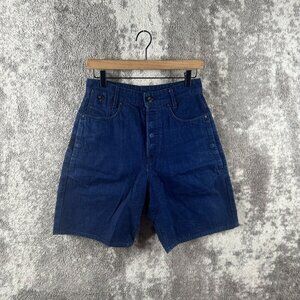 G-Star Raw Shorts 26 Womens Staq Boyfriend Blue Denim 8.5" Inseam Button Fly